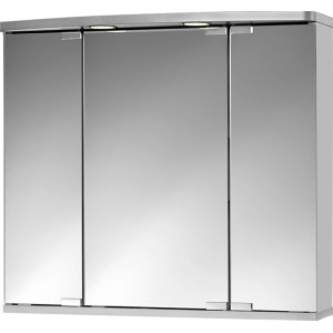 Jokey Spiegelschrank Doro 68 cm mit drei Spiegeltüren und integrierter Beleuchtung.