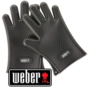 Weber Silikon-Grillhandschuhe, schwarz, hitzebeständig bis 204°C, für sicheres Grillen.
