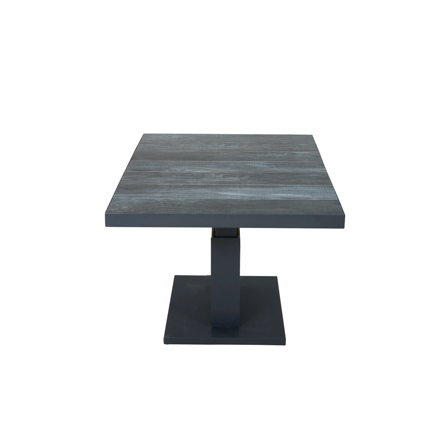 Rechteckiger Siena Garden Gartentisch Talina in Wood Grey mit Keramikplatte und Aluminiumgestell.