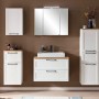 Held Möbel Padua Badmöbel-Set in Weiß: Unterschrank, Hängeelemente und Spiegelschrank für ein stilvolles Badezimmer.