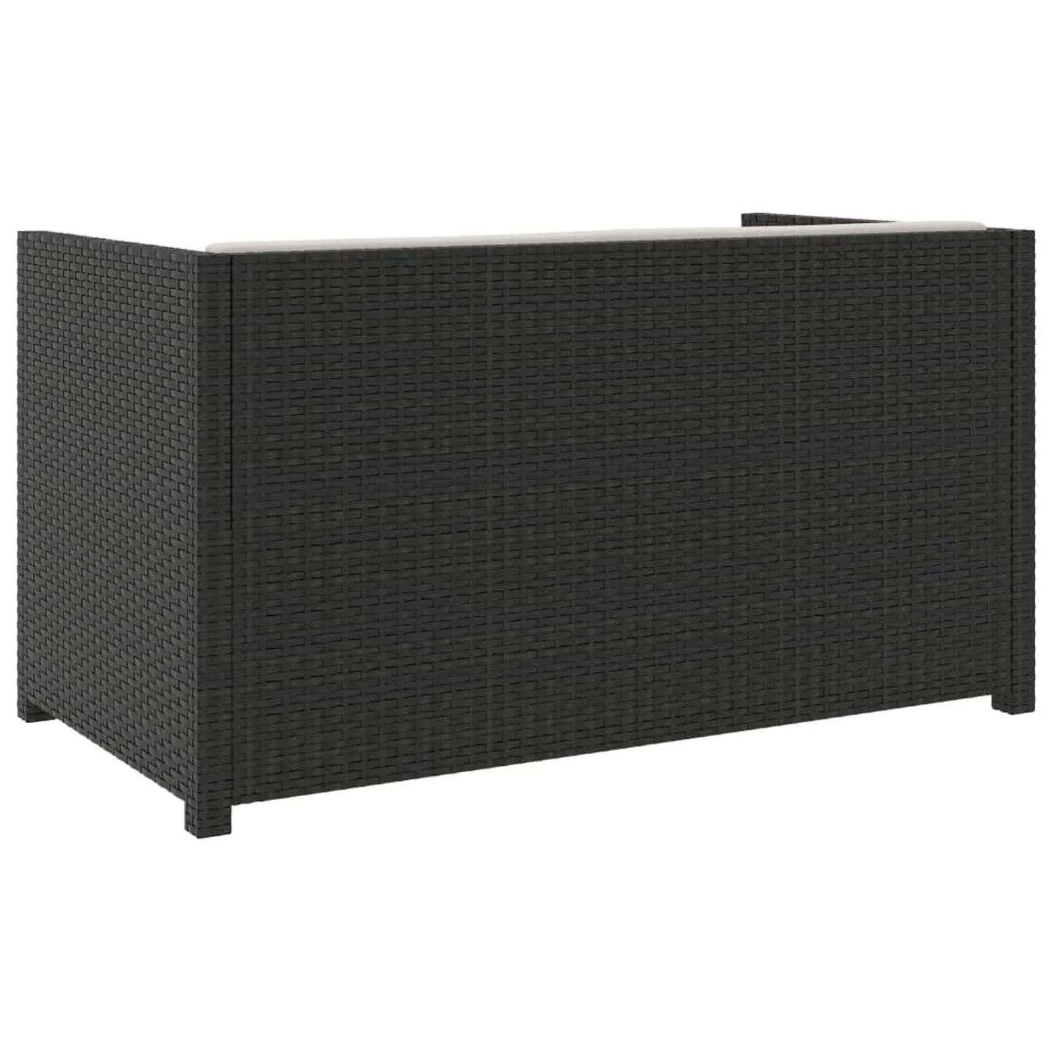 vidaXL Garten-Lounge-Set, 5-teilig, schwarzes Rattan, mit cremefarbenen Auflagen. Gartenmöbel für Entspannung.