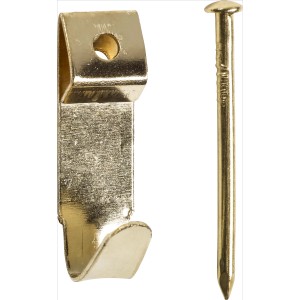 Goldener LUX Wandhaken Größe 2 mit passendem Nagel für Bilder und Deko.