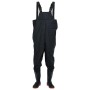 Schwarze vidaXL Wathose mit Stiefeln, Größe 39, für Angler und Landwirte.