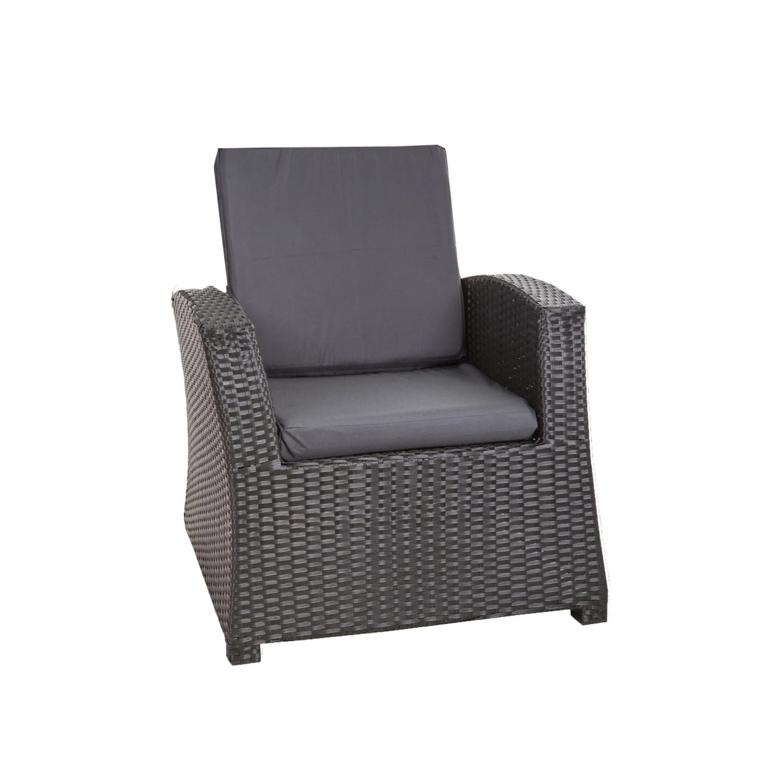 Setgarden Flat 6er Set Sitzkissen für Polyrattan Sessel 50x52x7 Sitz + 50x56 cm Rückenlehne 1tlg Anthrazit