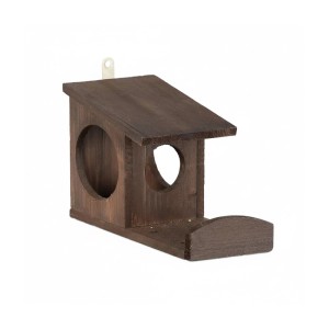 Relaxdays Eichhörnchen Futterhaus Tannenholz Dunkelbraun Zum Hängen 17,5 cm x 14 cm x 25 cm 430 g