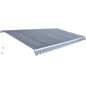 furnicato Gelenkarmmarkise, 600 cm, blau-weiß gestreift, für Terrasse & Garten.