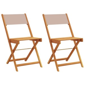 vidaXL Bistrostühle 2 Stk Taupe Massivholz Akazie & Stoff 367683