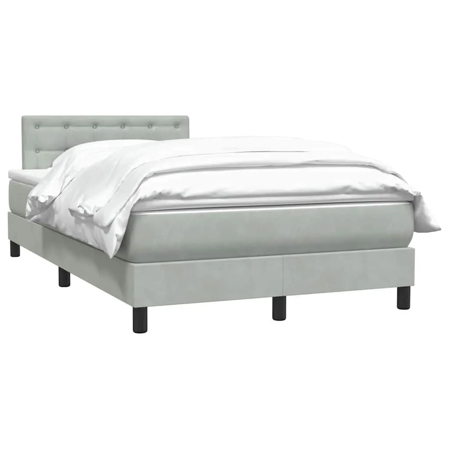 vidaXL Boxspringbett mit Matratze Hellgrau 120x220 cm Samt 3316635 günstig online kaufen