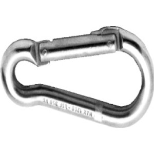 Seilflechter Karabinerhaken, 10x100 mm, aus Edelstahl. Sicherer Verschluss für hohe Belastungen.