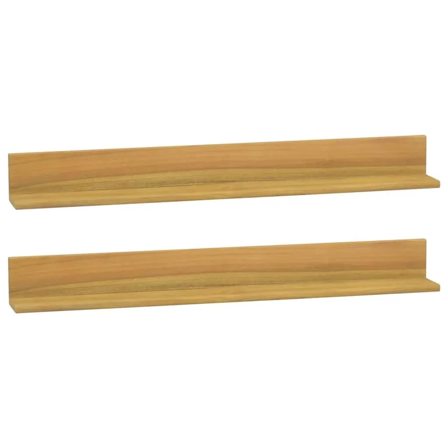 vidaXL Wandregale 2 Stk. 90x10x10 cm Massivholz Teak 338260