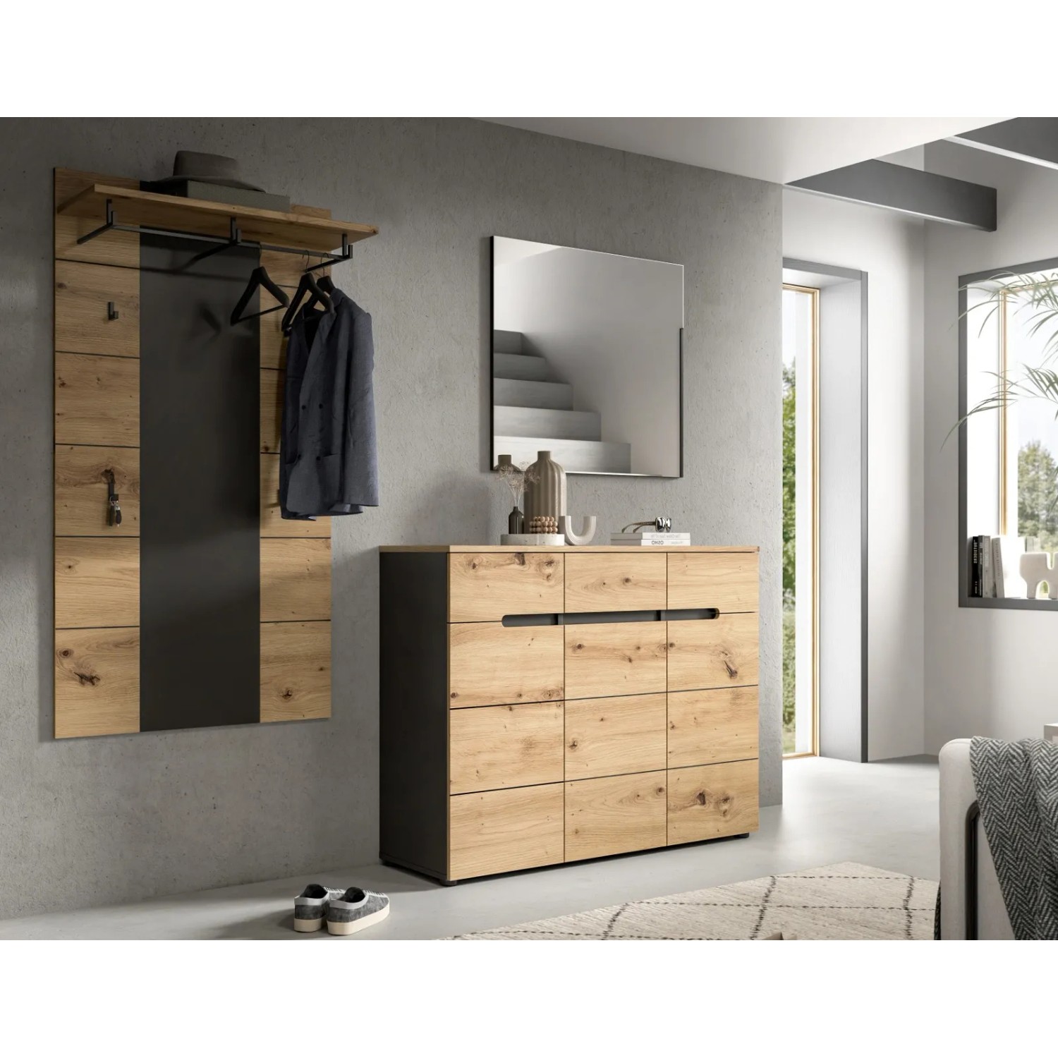 Inn.Furn Garderobenpaneel in Eiche und Grau 80 x 141 cm Cooper_6