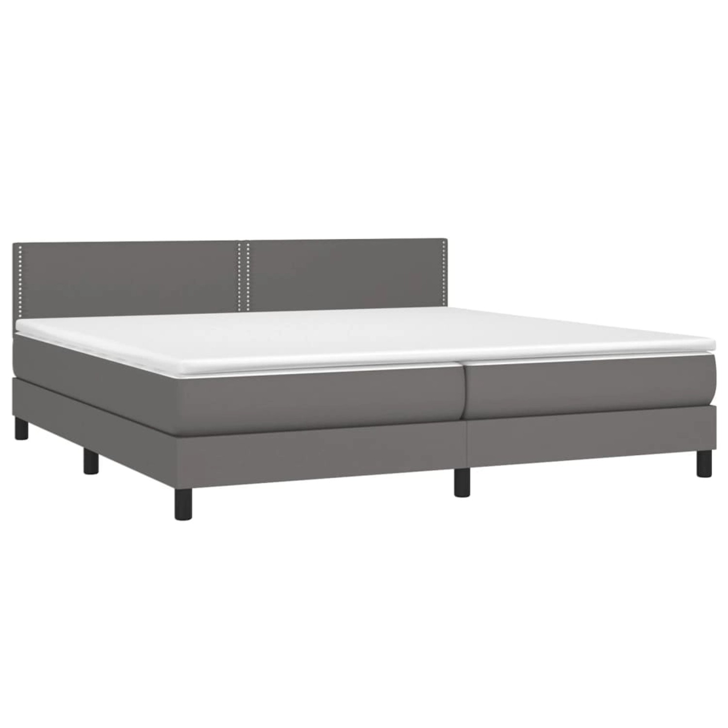 vidaXL Boxspringbett mit Matratze & LED Grau 200x200 cm Kunstleder 3134187 günstig online kaufen