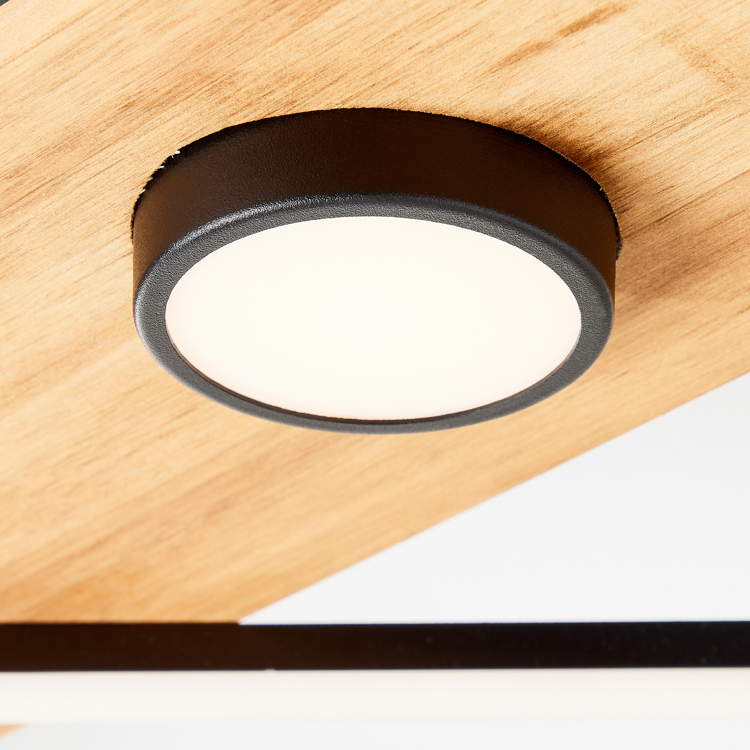 Brilliant LED-Deckenleuchte Woodbridge 1-flammig Holz und Schwarz kaufen  bei OBI