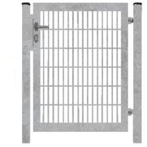 Gartentor für Doppelstabmattenzaun, verzinkt, 100x80 cm, mit Rahmen und Griff.