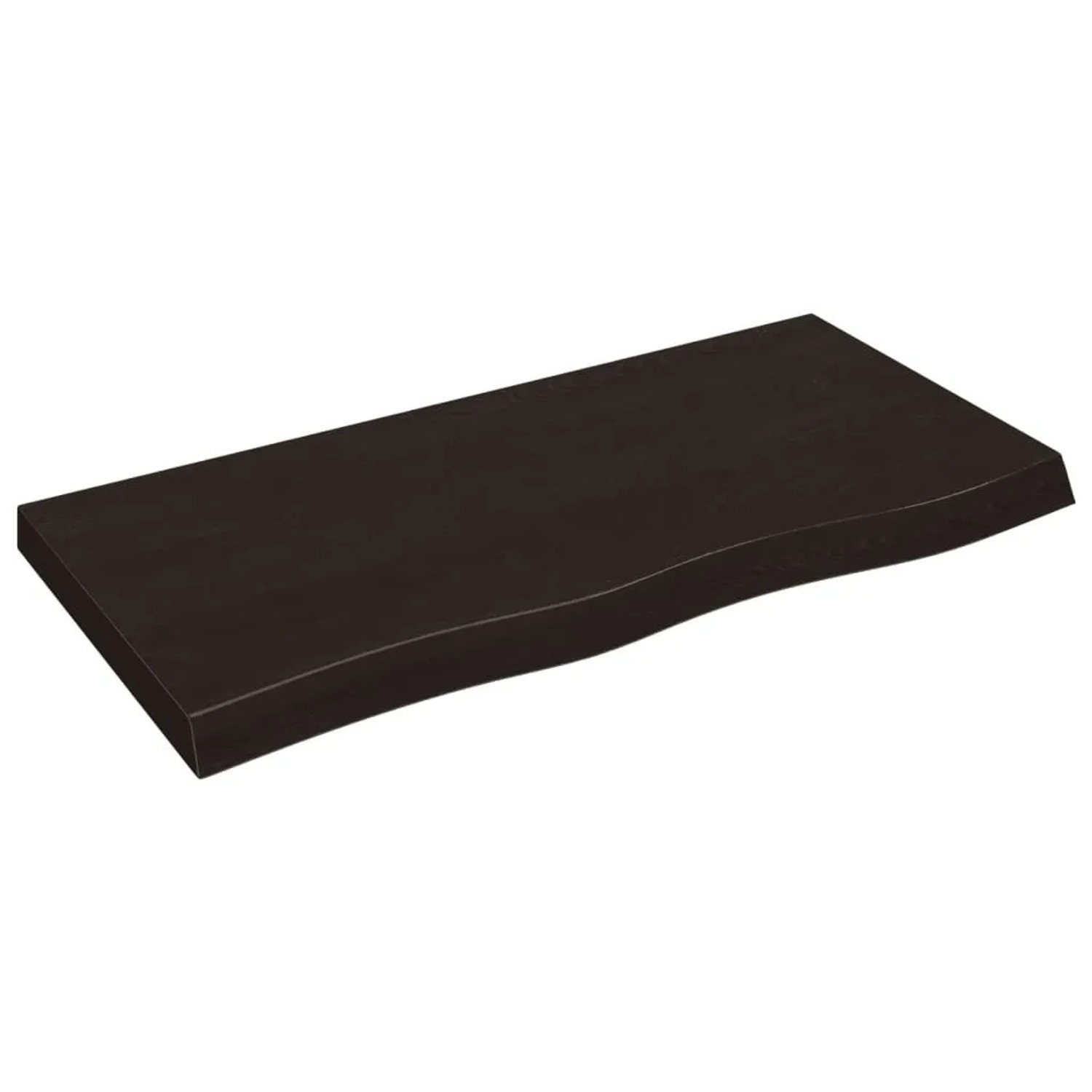 vidaXL Tischplatte Dunkelbraun 100x50x2-6cm Massivholz Eiche 3156430