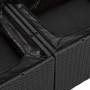 Detailaufnahme des schwarzen vidaXL Garten-Sofa-Sets aus Polyrattan mit Stauraum.
