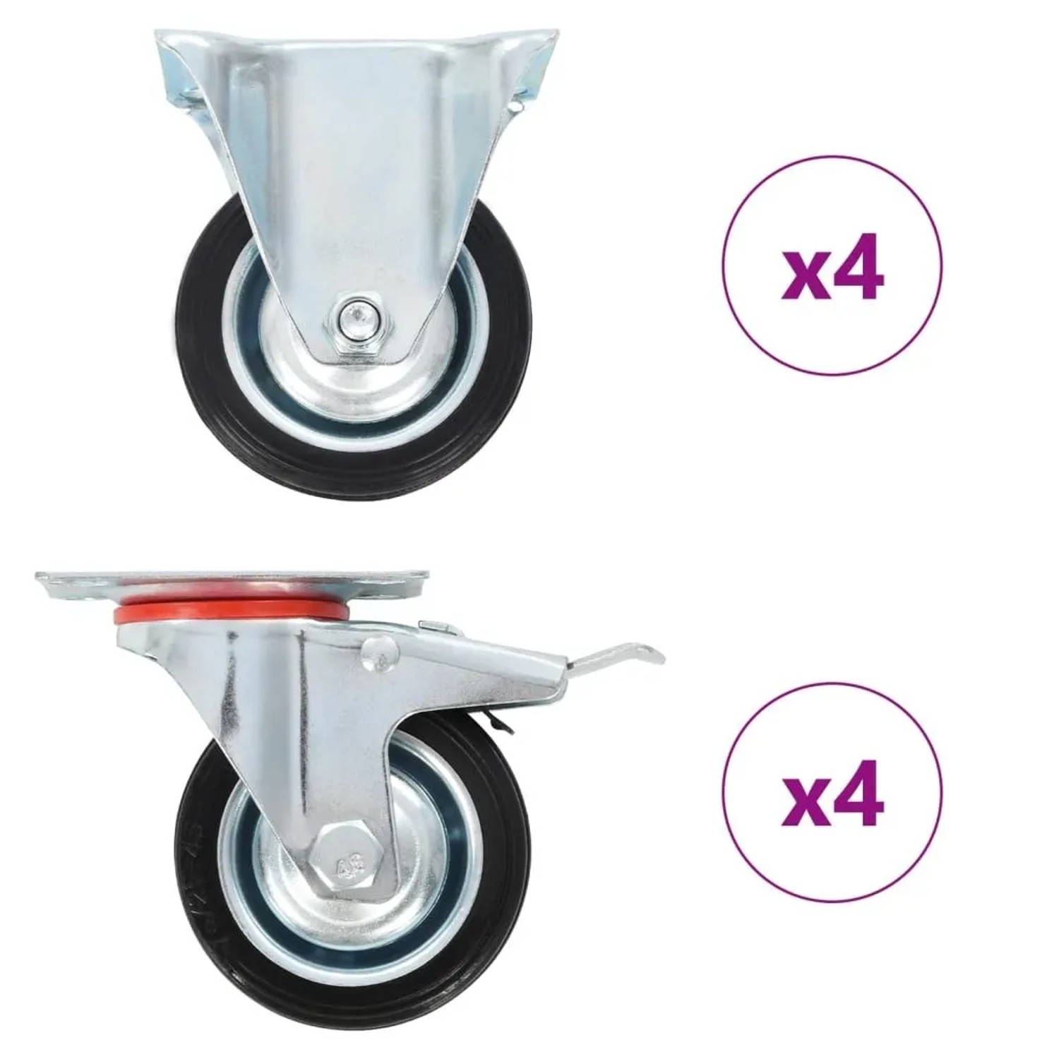 vidaXL 8 Stk Rollen 75 mm 278036