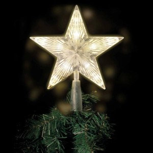 Mojawo LED Baumspitze Stern Weihnachtsbaumspitze 10 LEDs Kabel Transparent Batterie