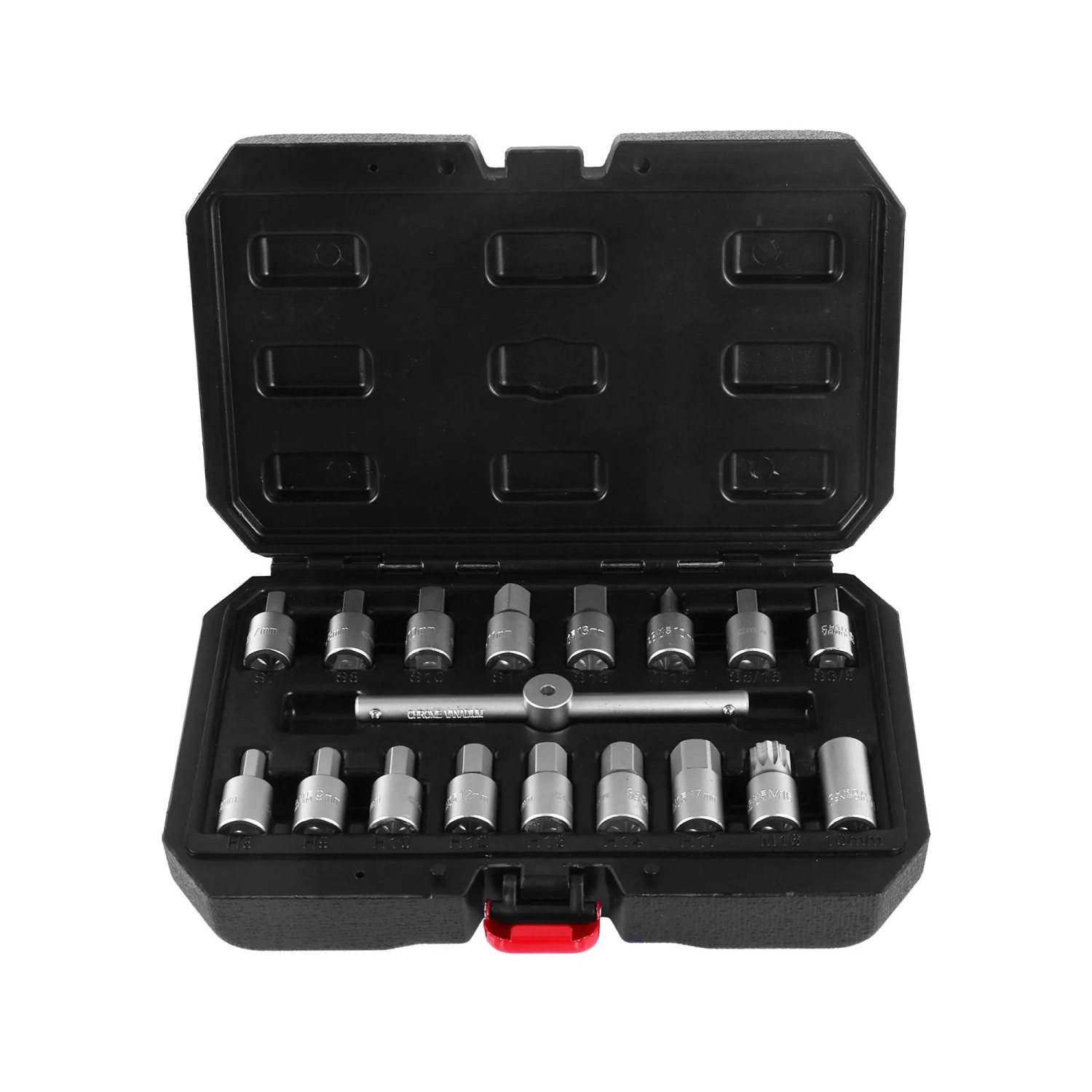 CCLIFE Ölablassschrauben-Schlüssel Set 18-tlg. 3/8 5/16 Zoll CrV mit Box