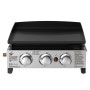 El Fuego Plancha Austin III Gasgrill mit emaillierter Gussplatte und drei Reglern.