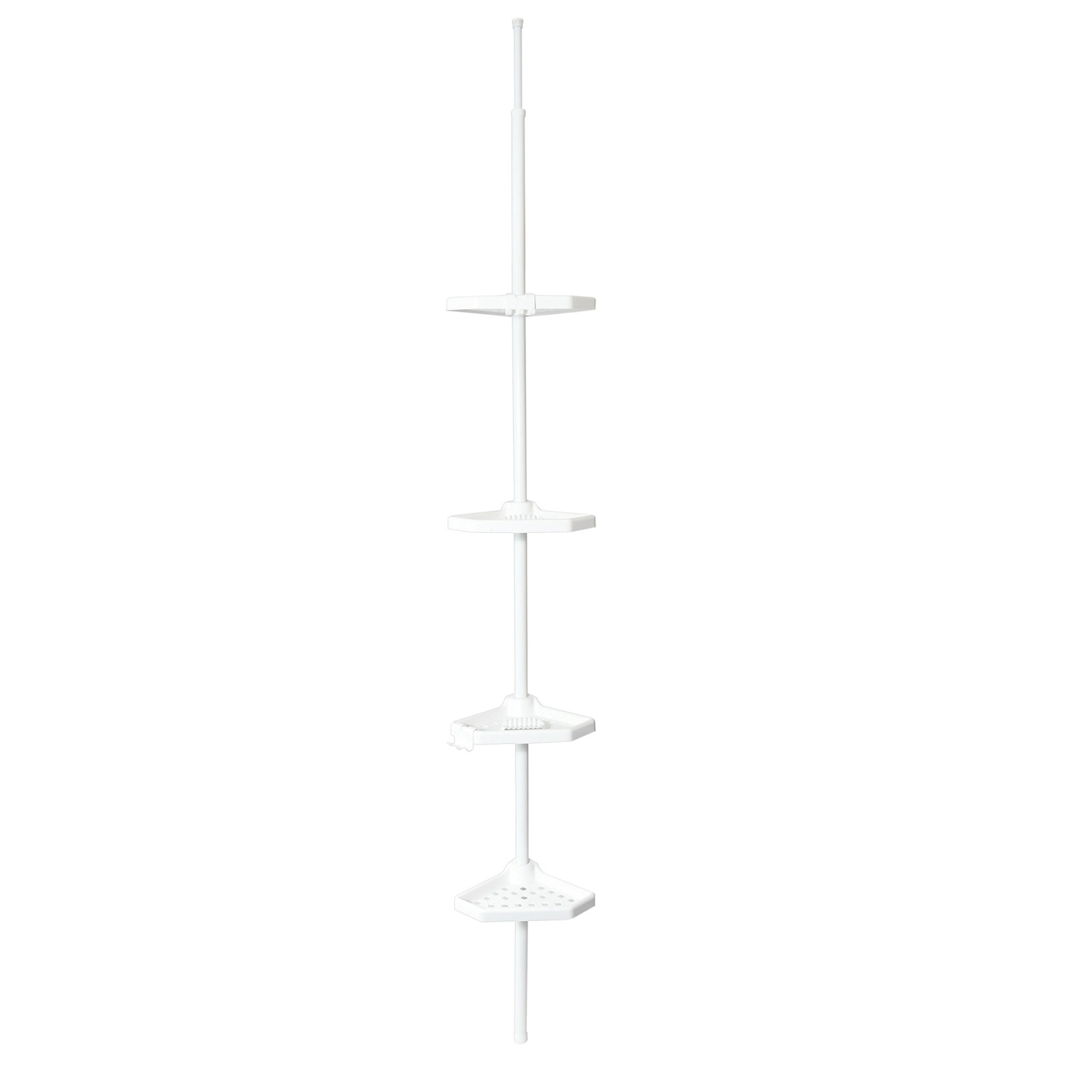 MSV Eck-Duschregal Kunststoff 4 Ablagen Höhenverstellbar 24 x 24 x 260 cm W günstig online kaufen