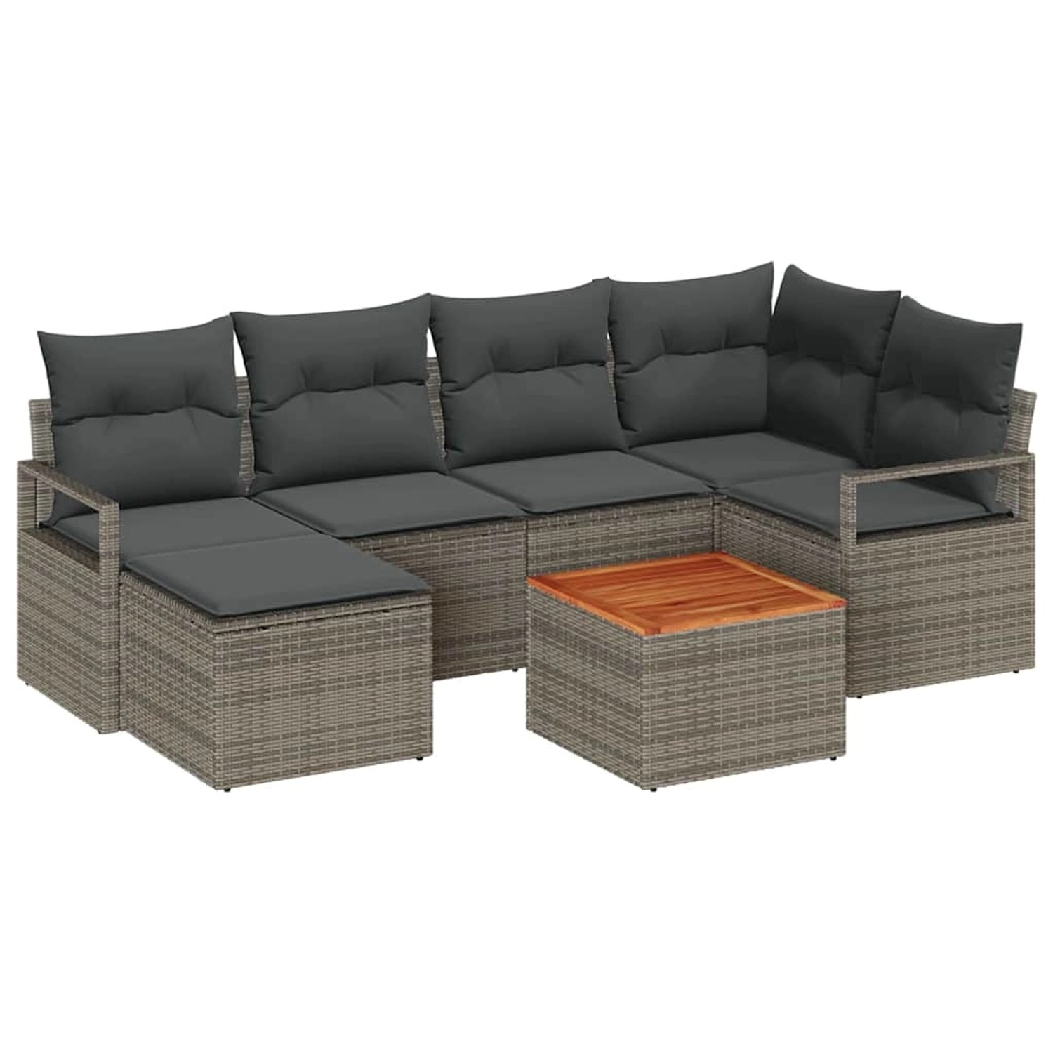 vidaXL Garten-Sofa-Set 7-Tlg Grau 3356396 günstig online kaufen