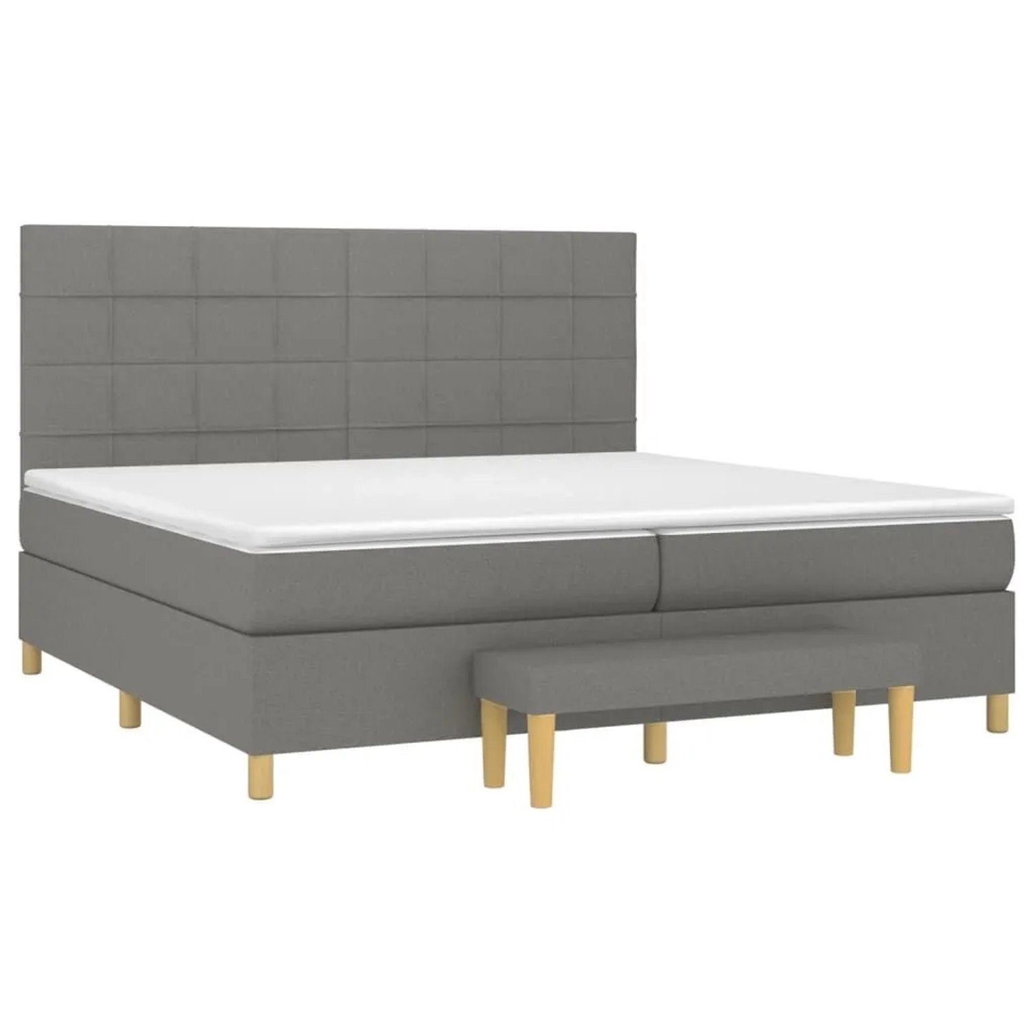 vidaXL Boxspringbett mit Matratze Dunkelgrau 200x200 cm Stoff 3137182 günstig online kaufen