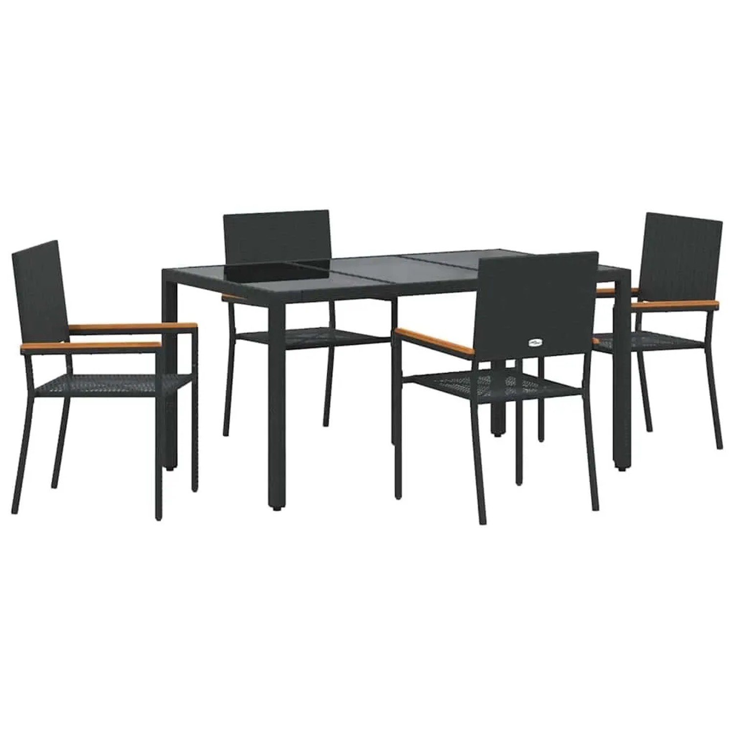 vidaXL Garten Essgruppe 5-Tlg Schwarz Poly-Rattan 3365390 günstig online kaufen