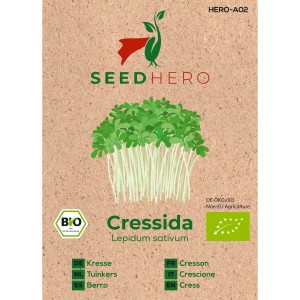 Seedhero BIO Kresse Garden Samen, würziges Kraut für Salate und Sandwiches.