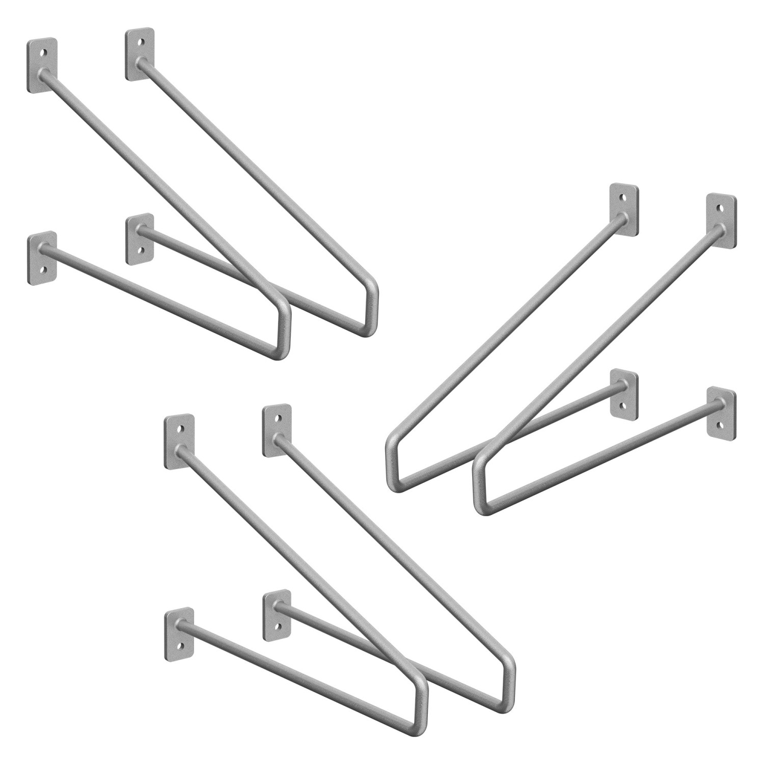 ML-Design 6 Stück Regalhalterung 265 mm Silber aus Stahl Haarnadel Schweben günstig online kaufen