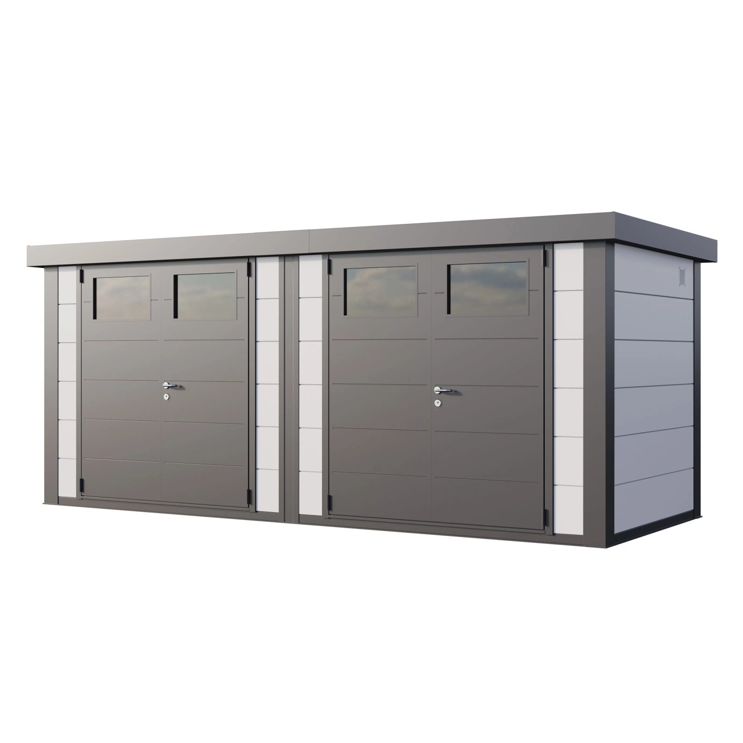 Gerätehaus Duo 2721 Weiß 522 cm x 208 cm günstig online kaufen