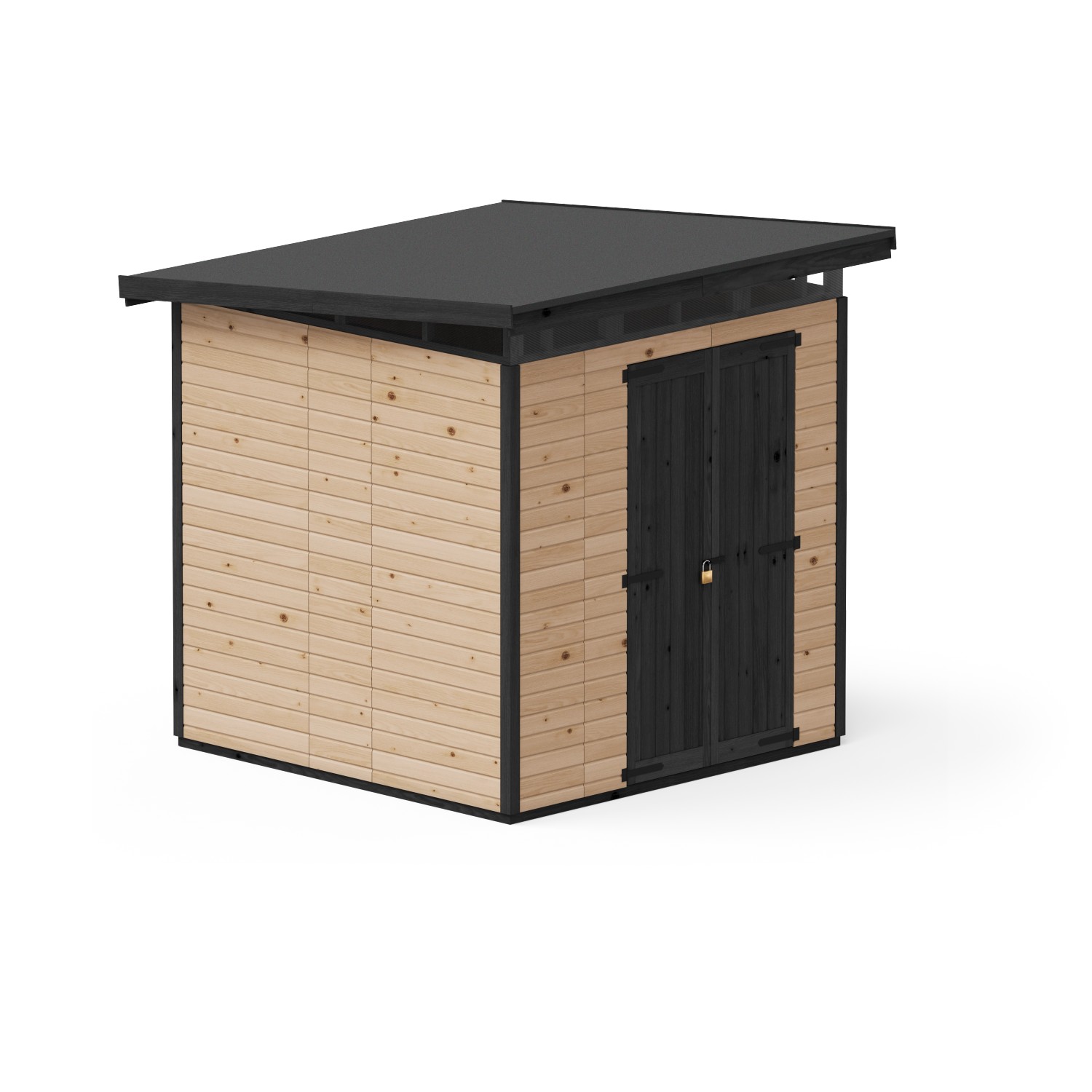 Upyard Gartenhaus Strongbox L mit Fundament 203 cm x 203 cm Braun FSC® günstig online kaufen