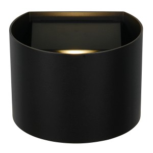 Schwarze, matte Reality LED-Akkuwandleuchte Genie für den Außenbereich.