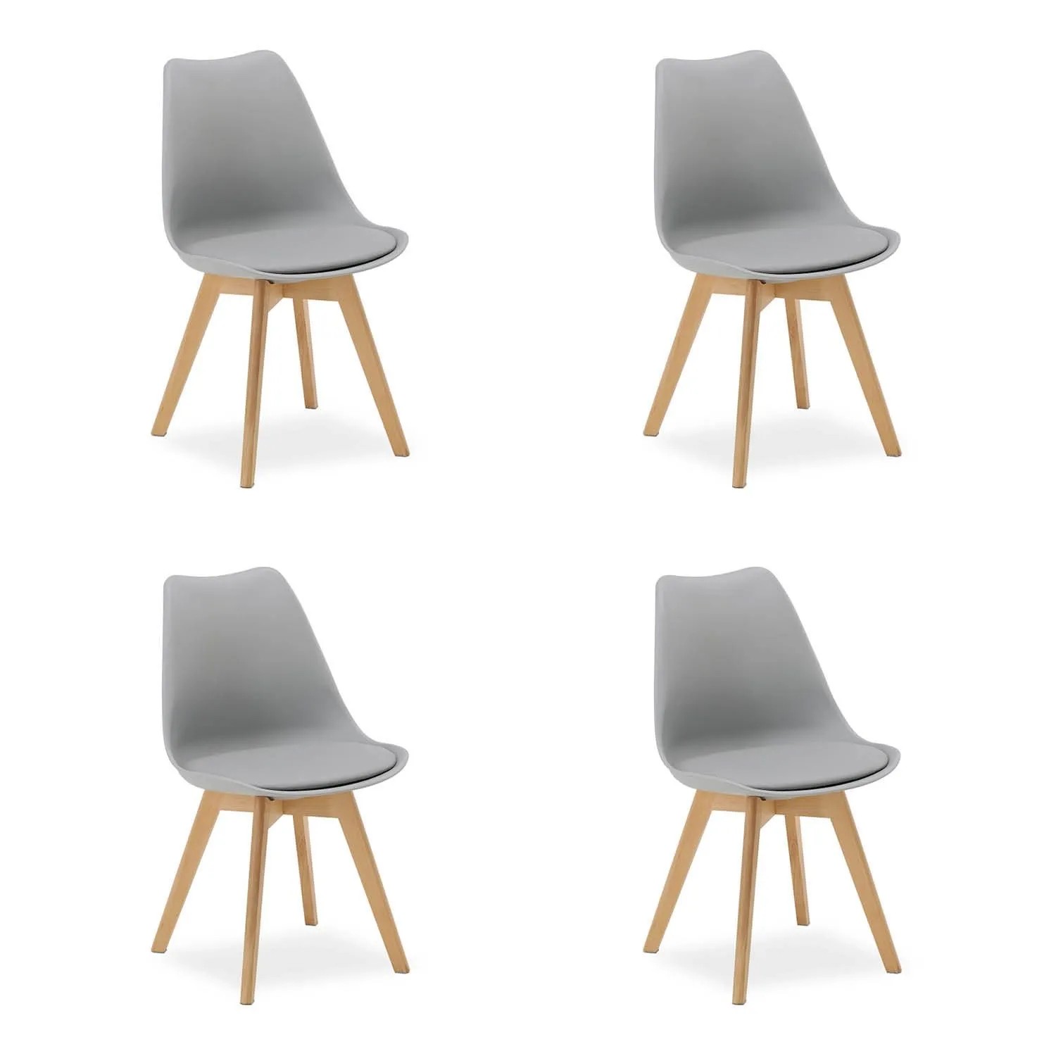 Homestyle4u 4 Küchenstühle in Grau 3348