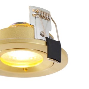 Goldener QAZQA Einbaustrahler Xena, rund, IP44, 6er-Set für Lampen & Leuchten.