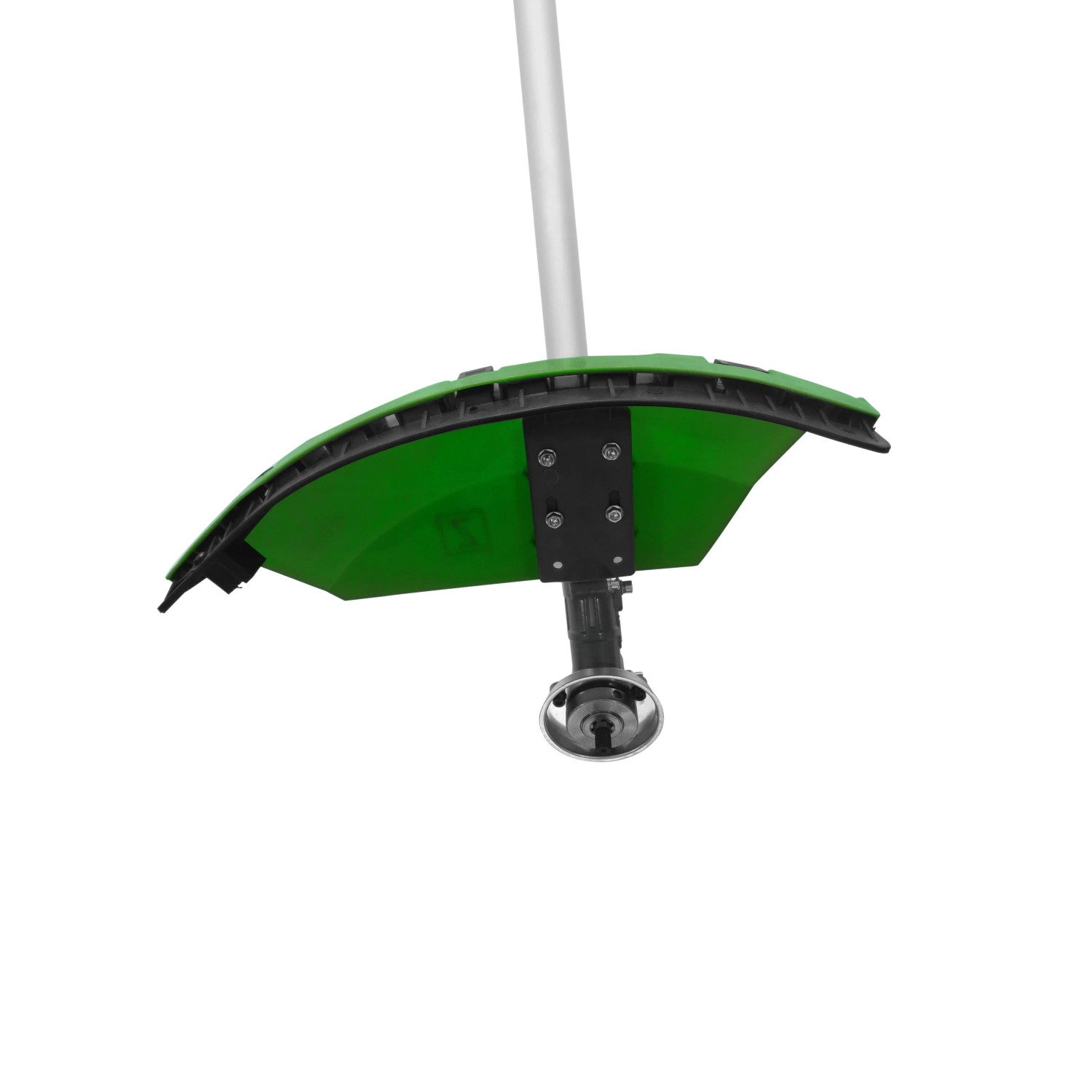 Zipper Motorsensenaufsatz ZI-BR3 für Rasentrimmer, grüne Schutzhaube und Schneidkopf.