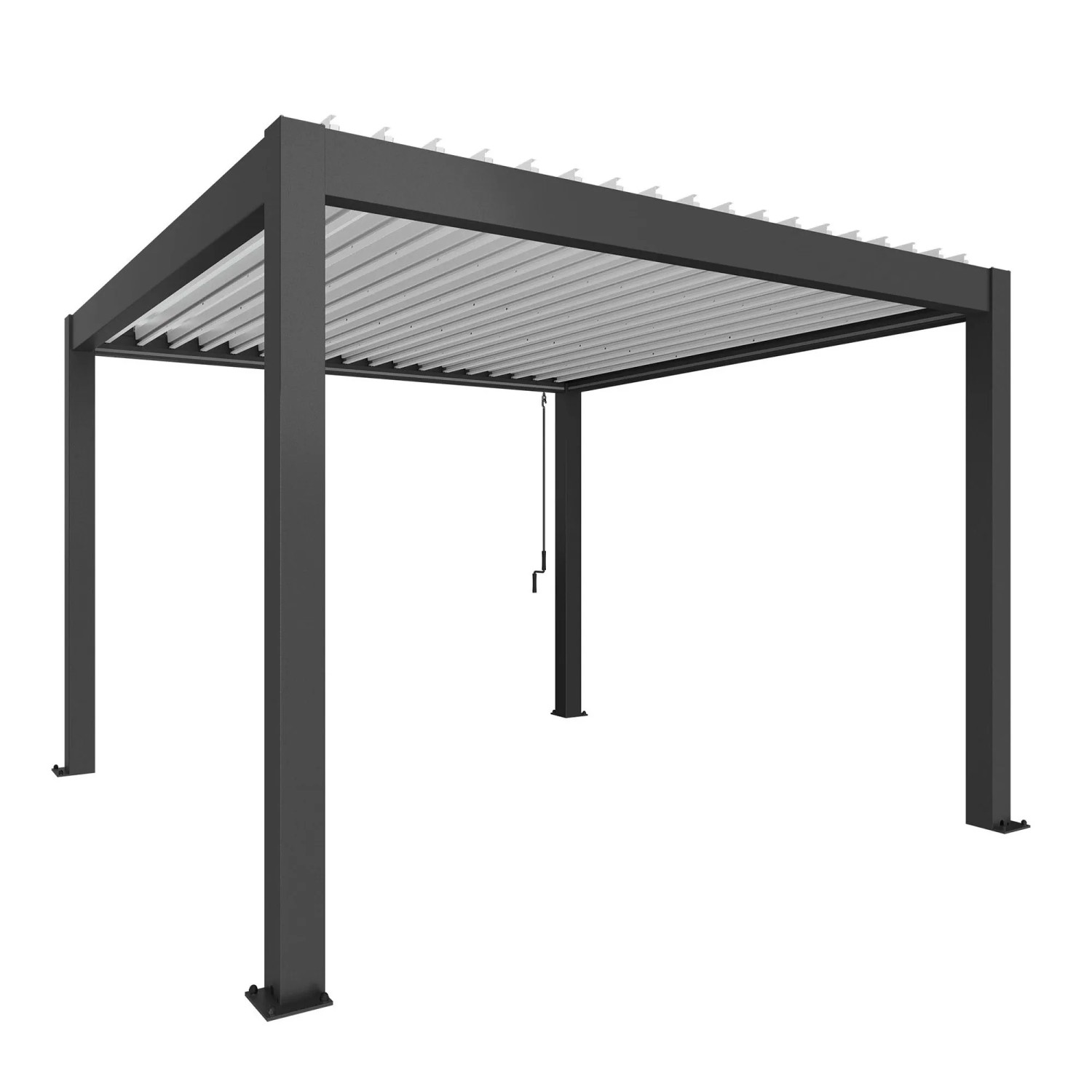 Biohort Pergola 3,5 m x 3,5 m Dunkelgrau-Metallic/Weiß