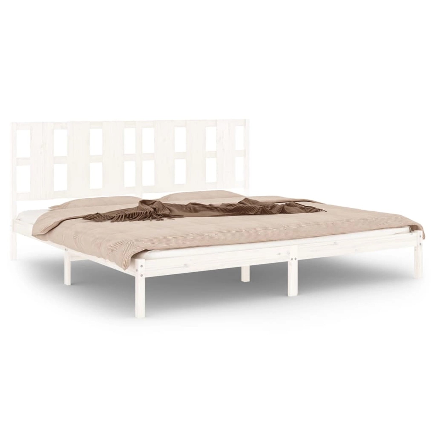 vidaXL Massivholzbett Weiß Kiefer 200x200 cm1084254 günstig online kaufen