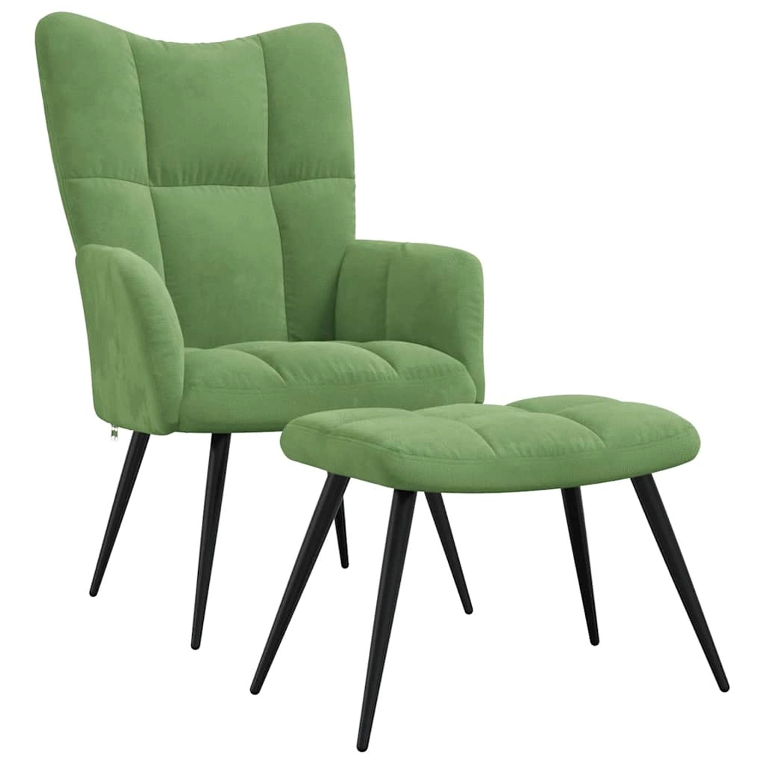 vidaXL Relaxsessel mit Hocker Hellgrün Samt 328087 günstig online kaufen