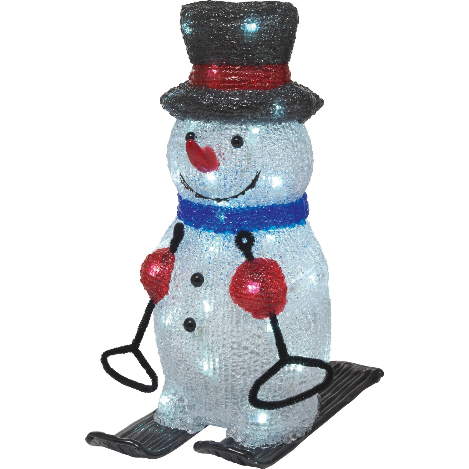 LED-Figur Schneemann 34 cm Mehrfarbig