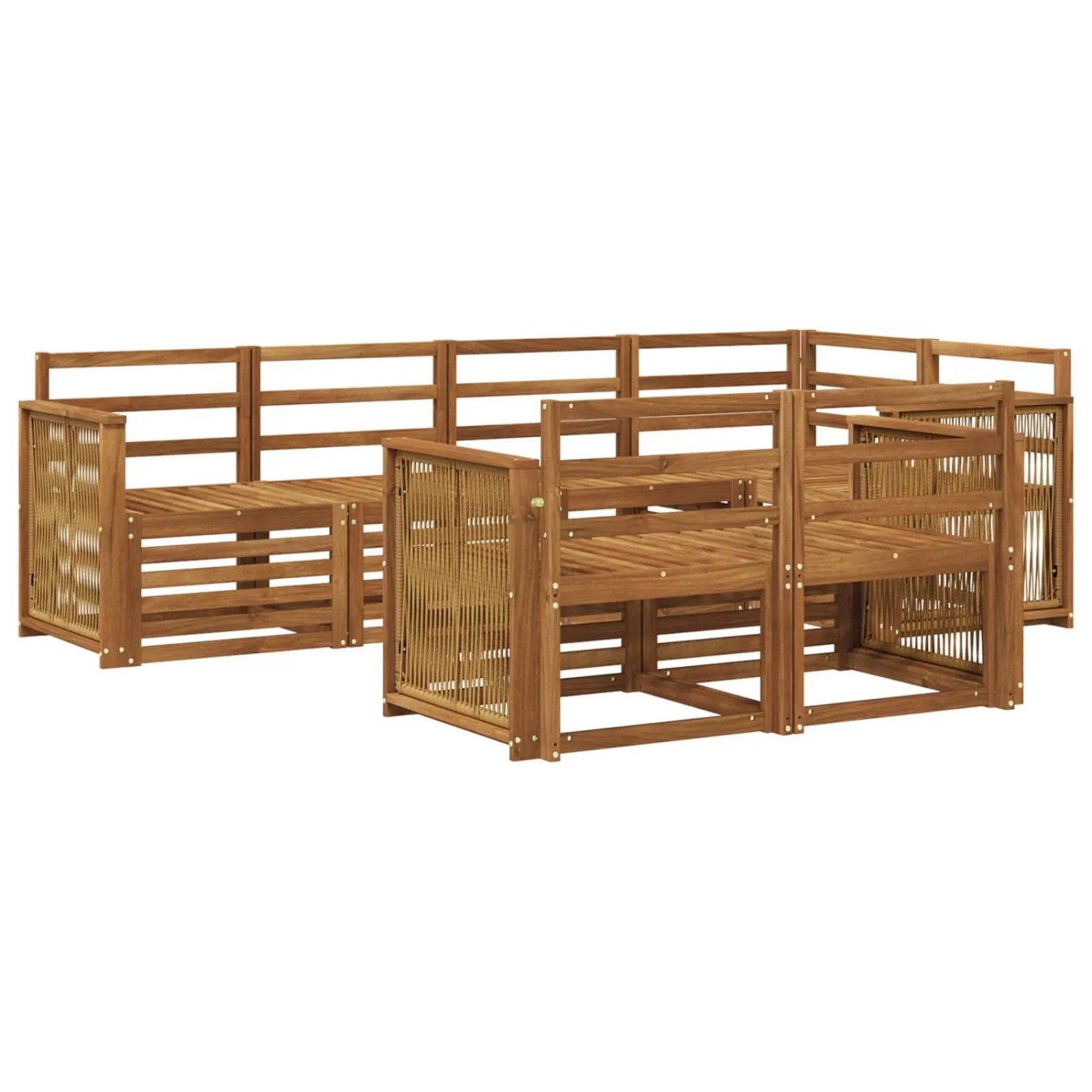 vidaXL Ecksofa Set 6 Stk Natur Massivholz Akazie 3384475