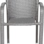 Grauer Siena Garden Stapelsessel Minas aus wetterfestem Gardino-Geflecht und Aluminium.