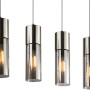 Globo Pendelleuchte Annika mit vier Rauchglas-Zylindern und Nickel matt Finish.