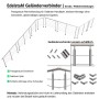 AICA 304 Edelstahl Treppengeländer Set Seitenmontage 100 cm Länge 5 Querstreben_7