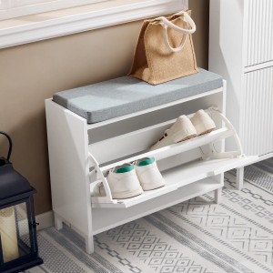 SoBuy Schuhkipper mit 1 Klappe Schuhbank Schmal Garderobenbank FSR151-K-W
