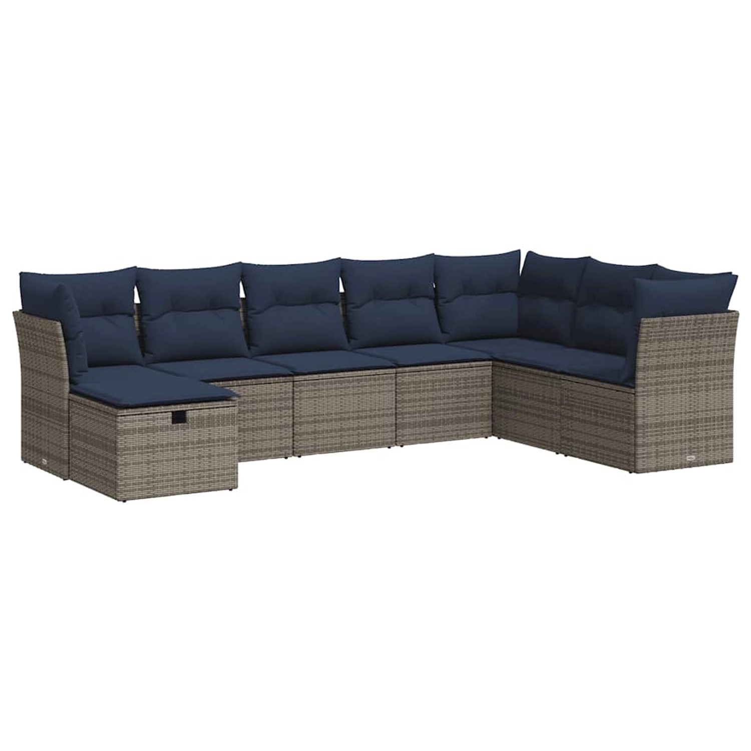 vidaXL 8-Tlg Garten-Sofagarnitur mit Kissen Grau Poly Rattan 3325337 günstig online kaufen