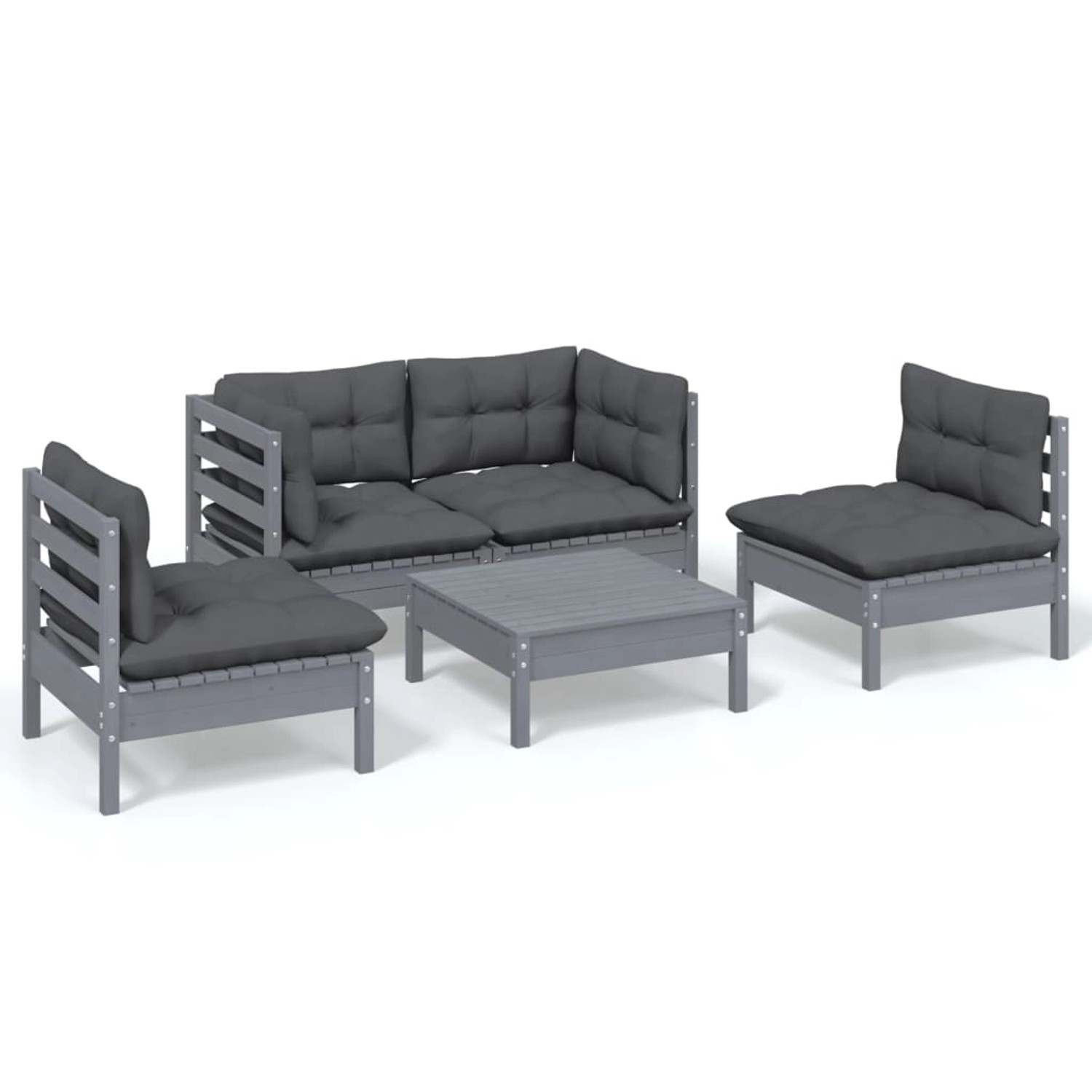 vidaXL 5-tlg Garten-Lounge-Set mit Kissen Kiefer Massivholz Modell 91 günstig online kaufen