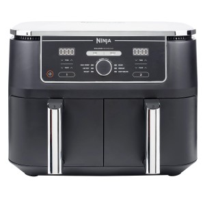 Schwarze Ninja Foodi Max AF400EU Dual Zone Heißluftfritteuse für die Küche.