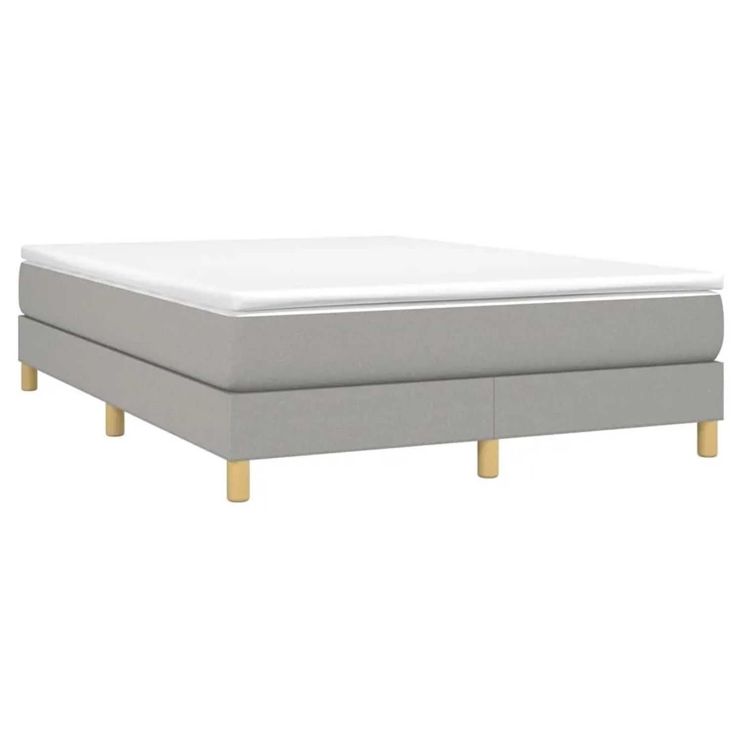 vidaXL Boxspringbett mit Matratze Hellgrau 140x190 cm Stoff 3144167 günstig online kaufen