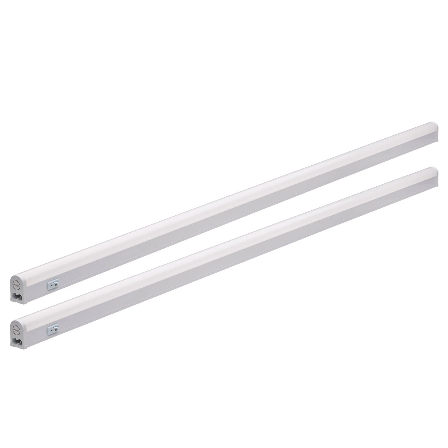 Oktaplex Riga 2er Set LED-Unterbauleuchte für die Küche Warmweiß 3000K 114 cm 18W mit Stecker und Schalter Weiß